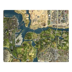 Map Illustration Gta Premium Plush Fleece Blanket (large) by B30l