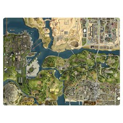 Map Illustration Gta Premium Plush Fleece Blanket (extra Small) by B30l