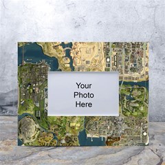 Map Illustration Gta White Tabletop Photo Frame 4 x6 