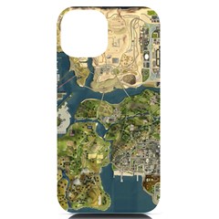 Map Illustration Gta Iphone 14 Black Uv Print Case