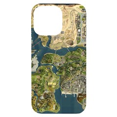 Map Illustration Gta Iphone 14 Pro Max Black Uv Print Case by B30l