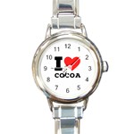 I love cocoa Round Italian Charm Watch Front