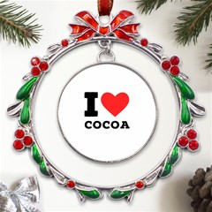 I Love Cocoa Metal X mas Wreath Ribbon Ornament by ilovewhateva