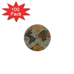 Vintage World Map Travel Geography 1  Mini Magnets (100 Pack)  by B30l