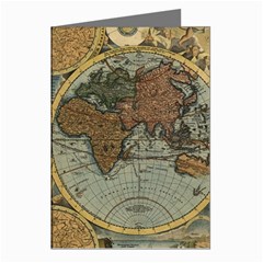 Vintage World Map Travel Geography Greeting Cards (pkg Of 8)