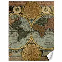 Vintage World Map Travel Geography Canvas 36  X 48  by B30l