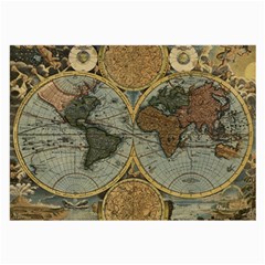 Vintage World Map Travel Geography Large Glasses Cloth by B30l