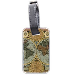 Vintage World Map Travel Geography Luggage Tag (two Sides) by B30l