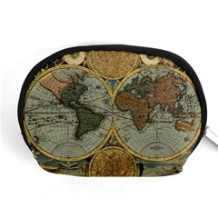 Vintage World Map Travel Geography Accessory Pouch (medium) by B30l