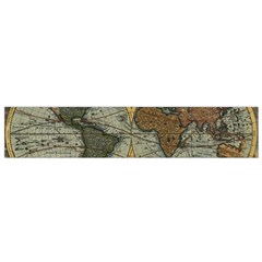 Vintage World Map Travel Geography Small Premium Plush Fleece Scarf