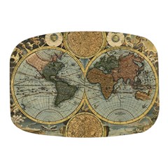 Vintage World Map Travel Geography Mini Square Pill Box by B30l