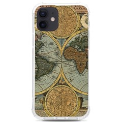 Vintage World Map Travel Geography Iphone 12/12 Pro Tpu Uv Print Case by B30l