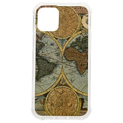 Vintage World Map Travel Geography Iphone 12 Mini Tpu Uv Print Case	 by B30l