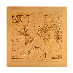 Vintage World Map Travel Geography Wood Photo Frame Cube by B30l