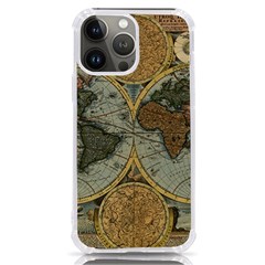 Vintage World Map Travel Geography Iphone 13 Pro Max Tpu Uv Print Case by B30l