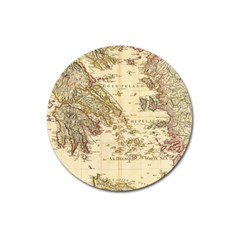 Map Of Greece Archipelago Magnet 3  (round) by B30l