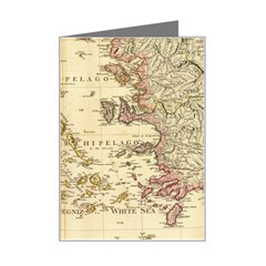 Map Of Greece Archipelago Mini Greeting Card by B30l