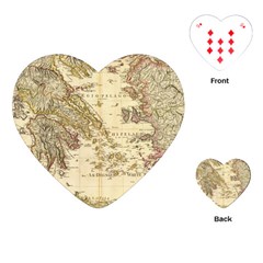 Map Of Greece Archipelago Playing Cards Single Design (heart) by B30l