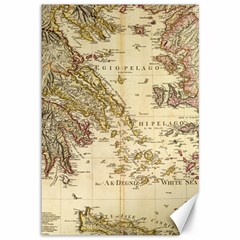 Map Of Greece Archipelago Canvas 12  X 18  by B30l