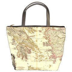 Map Of Greece Archipelago Bucket Bag by B30l