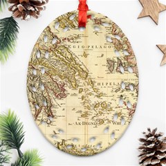 Map Of Greece Archipelago Ornament (oval Filigree)