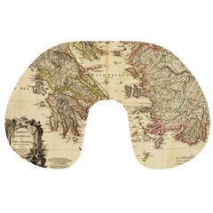 Map Of Greece Archipelago Travel Neck Pillow by B30l