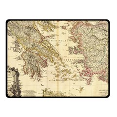 Map Of Greece Archipelago Two Sides Fleece Blanket (small) by B30l