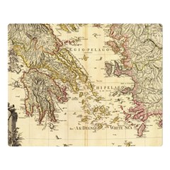 Map Of Greece Archipelago Two Sides Premium Plush Fleece Blanket (large) by B30l