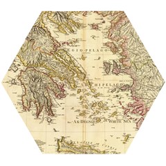 Map Of Greece Archipelago Wooden Puzzle Hexagon by B30l