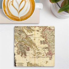 Map Of Greece Archipelago Uv Print Square Tile Coaster  by B30l