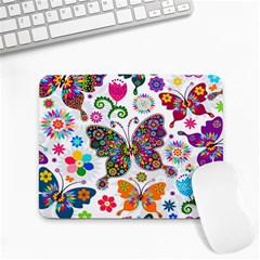 Butterflies Abstract Colorful Floral Flowers Vector Small Mousepad by B30l