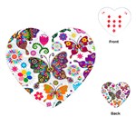 Butterflies Abstract Colorful Floral Flowers Vector Playing Cards Single Design (Heart) Front