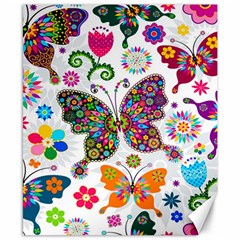 Butterflies Abstract Colorful Floral Flowers Vector Canvas 8  X 10  by B30l