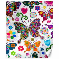 Butterflies Abstract Colorful Floral Flowers Vector Canvas 16  X 20  by B30l