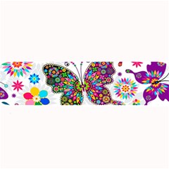 Butterflies Abstract Colorful Floral Flowers Vector Large Bar Mat by B30l