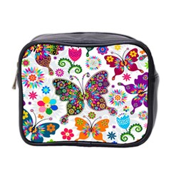 Butterflies Abstract Colorful Floral Flowers Vector Mini Toiletries Bag (two Sides) by B30l