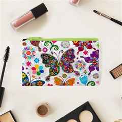 Butterflies Abstract Colorful Floral Flowers Vector Cosmetic Bag (xs) by B30l