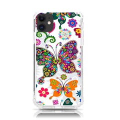 Butterflies Abstract Colorful Floral Flowers Vector Iphone 11 Tpu Uv Print Case by B30l