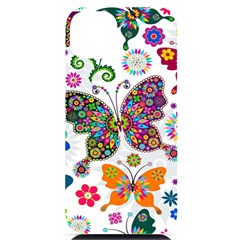 Butterflies Abstract Colorful Floral Flowers Vector Iphone 14 Plus Black Uv Print Case by B30l