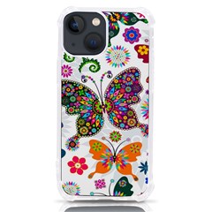 Butterflies Abstract Colorful Floral Flowers Vector Iphone 13 Mini Tpu Uv Print Case by B30l