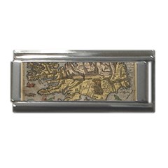 Iceland Cartography Map Renaissance Superlink Italian Charm (9mm) by B30l