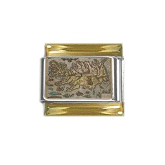 Iceland Cartography Map Renaissance Gold Trim Italian Charm (9mm) by B30l