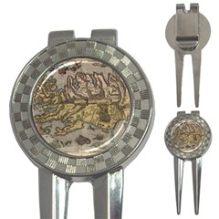 Iceland Cartography Map Renaissance 3-in-1 Golf Divots by B30l