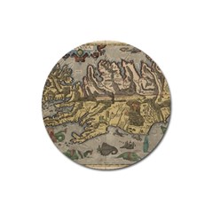 Iceland Cartography Map Renaissance Magnet 3  (round) by B30l