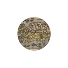 Iceland Cartography Map Renaissance Golf Ball Marker by B30l