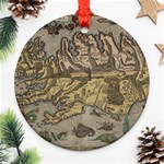 Iceland Cartography Map Renaissance Round Ornament (Two Sides) Front