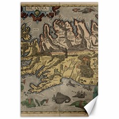 Iceland Cartography Map Renaissance Canvas 20  X 30  by B30l