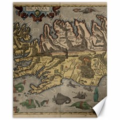 Iceland Cartography Map Renaissance Canvas 11  X 14  by B30l