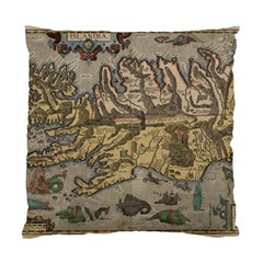 Iceland Cartography Map Renaissance Standard Cushion Case (two Sides) by B30l