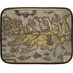 Iceland Cartography Map Renaissance Fleece Blanket (Mini) 35 x27  Blanket